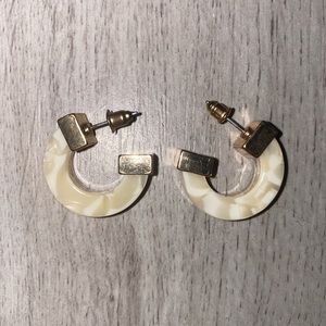 Off white hoop earrings